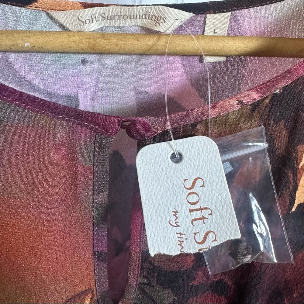 Soft Surroundings Dress Natural Romance Floral Maxi Size Large NWT Casual - Picture 10 of 13